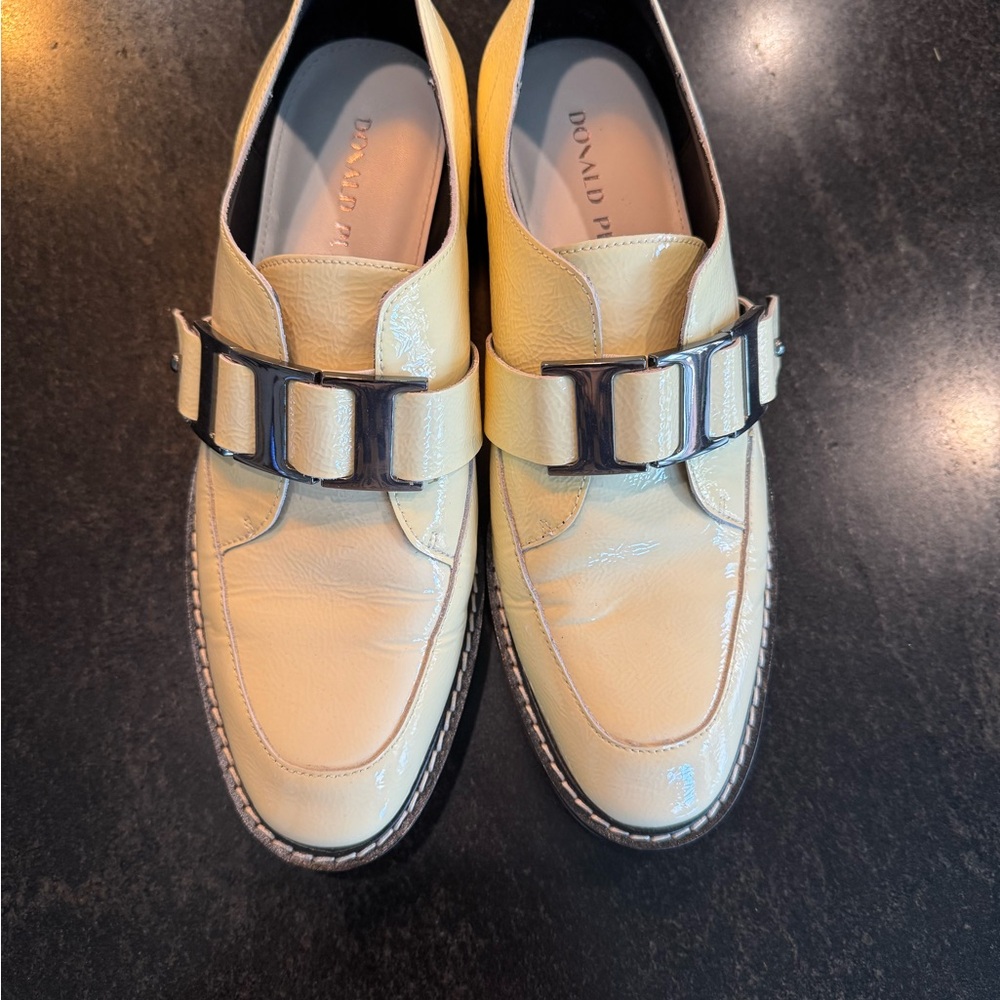 Donald J. Pliner Yellow Slip-On Loafers with Contemporary Design